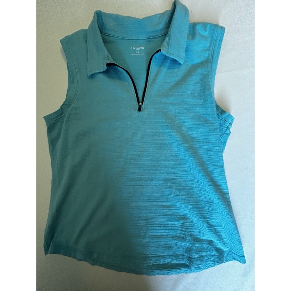 T By Talbots Ladies M Turquoise shirt Stretchy Outdoors Golf Pickleball Tennis